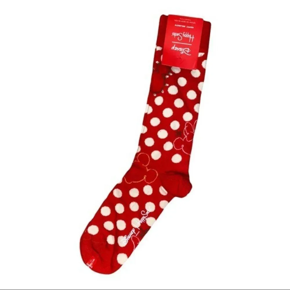 Happy Socks Disney Twinkle Twinkle Red Crew Socks Unisex Size 10-13 NWT